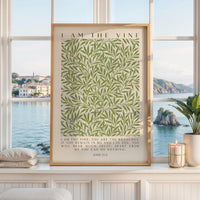 I Am The Vine • You Are the Branches • William Morris Willow •  John 15:5 • Art Print
