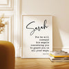 Psalm 91:11 For he will command his angels concerning you to guard you in all your ways. Personalized Typography Art Print