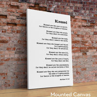 The Beatitudes Bible Verse Matthew 5:3-10 Typography Print - Christian Gifts - Bible Verse - Christian Wall Art - Scripture Art