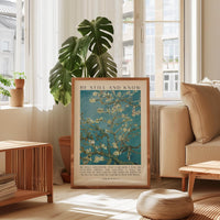Be Still and Know Art Print,  Vincent van Gogh Almond Blossom,  Psalm 46 Bible Verse