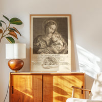 Le Sommeil de Jésus Vintage Art Print,  Virgin Mary & Baby Jesus - 1774 Engraving