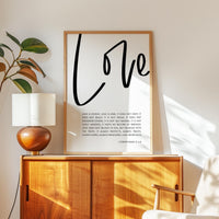 Love Is Patient Love Is Kind Art Print, 1 Corinthians 13:4-8, Wedding Gift
