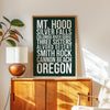 Oregon Natural Wonders Wall Art, Mt Hood, Silver Falls, Cannon Beach Travel Decor, PNW