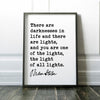 There are darknesses in life and there are lights. Bram Stoker Dracula Quote Typography Art Print (1897)