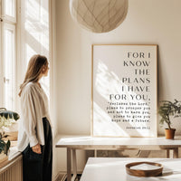 For I Know The Plans I Have For You,  Jeremiah 29:11,  Typography Art Print