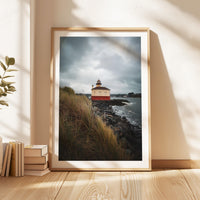 Coquille River Lighthouse Print in Bandon, Oregon,  Moody Coastal Photography by Jessie Dysart