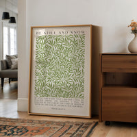 Be Still and Know Art Print,  William Morris Willow Design,  Psalm 46 Bible Verse