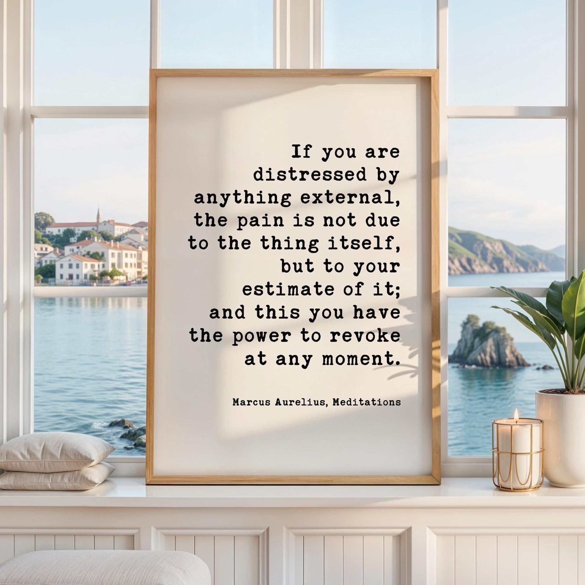 Stoicism Wall Art Print, Marcus Aurelius Meditations Quote, If You Are Distressed, Philosophy Decor