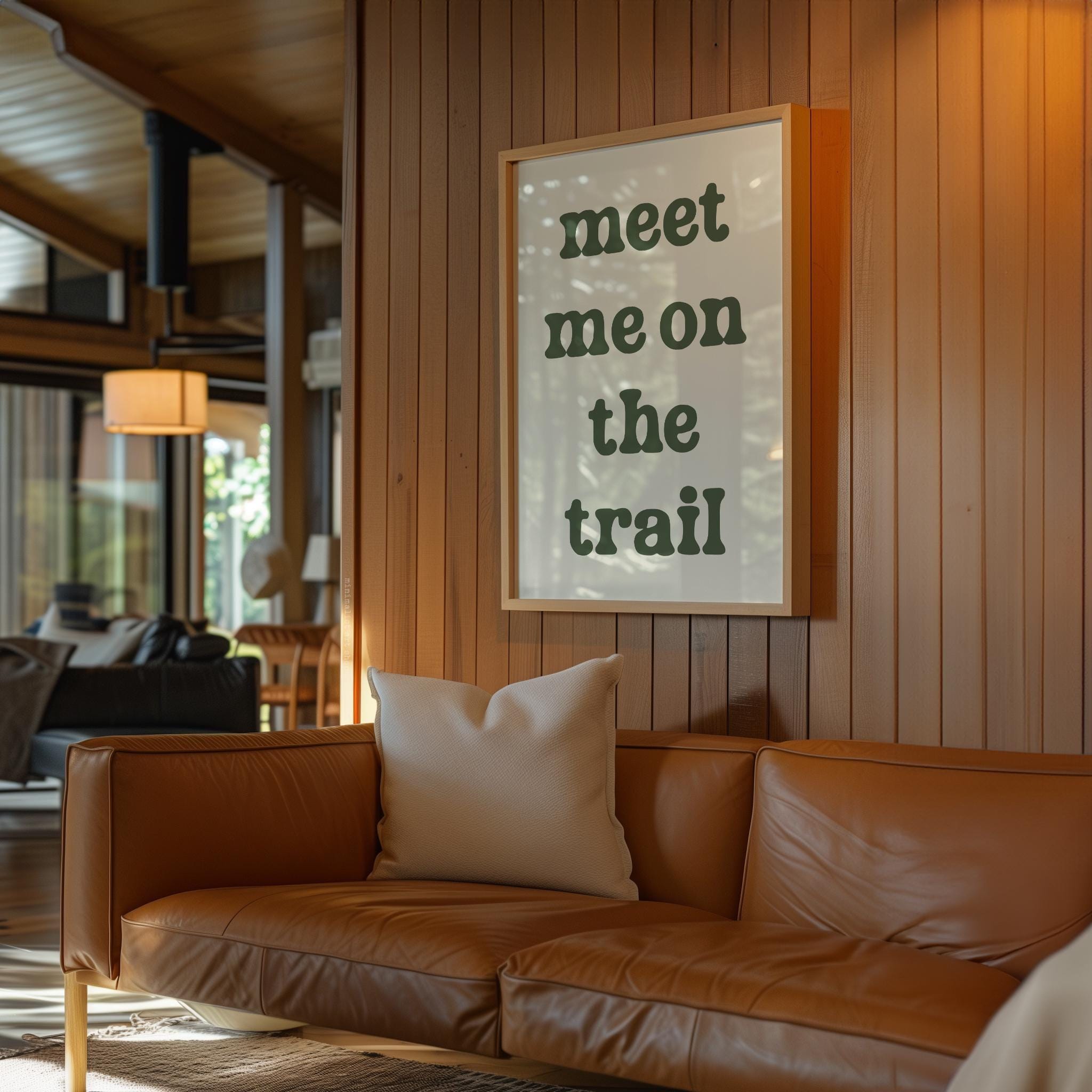 Meet Me on the Trail Wall Art,  Hiking Typography Print,  Outdoor Adventure Home Decor