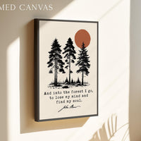 Into the Forest I Go Print, John Muir Quote, Nature Lover Typography Art, Hiking Decor
