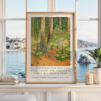 Vintage Art Print – “At Christmas Play and Make Good Cheer” – 1898 Wenckebach Forest Painting