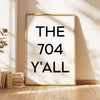 The 704 Y'all Minimalist Art Print,  Charlotte, North Carolina,  Original Area Code,  History,  Culture