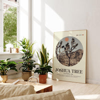 Joshua Tree, California,  MidCentury Modern,  Featuring GPS Coordinates,  Typography Art Print