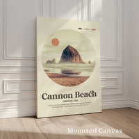 Cannon Beach, Oregon,  MidCentury Modern,  Featuring GPS Coordinates,  Typography Art Print