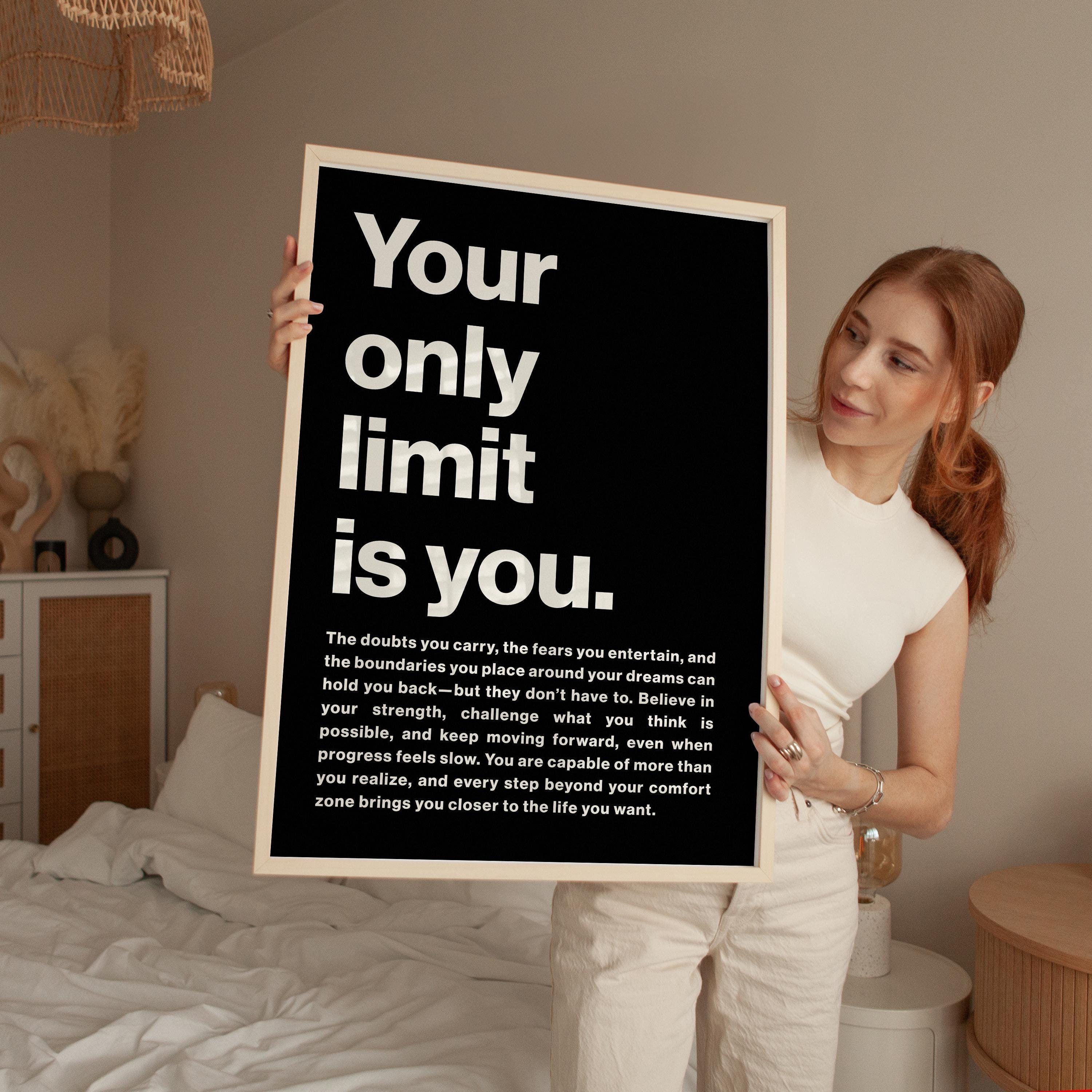 Your Only Limit Is You Print, Motivational, Inspirational, Office Decor, Gym Art, Entrepreneur Gift