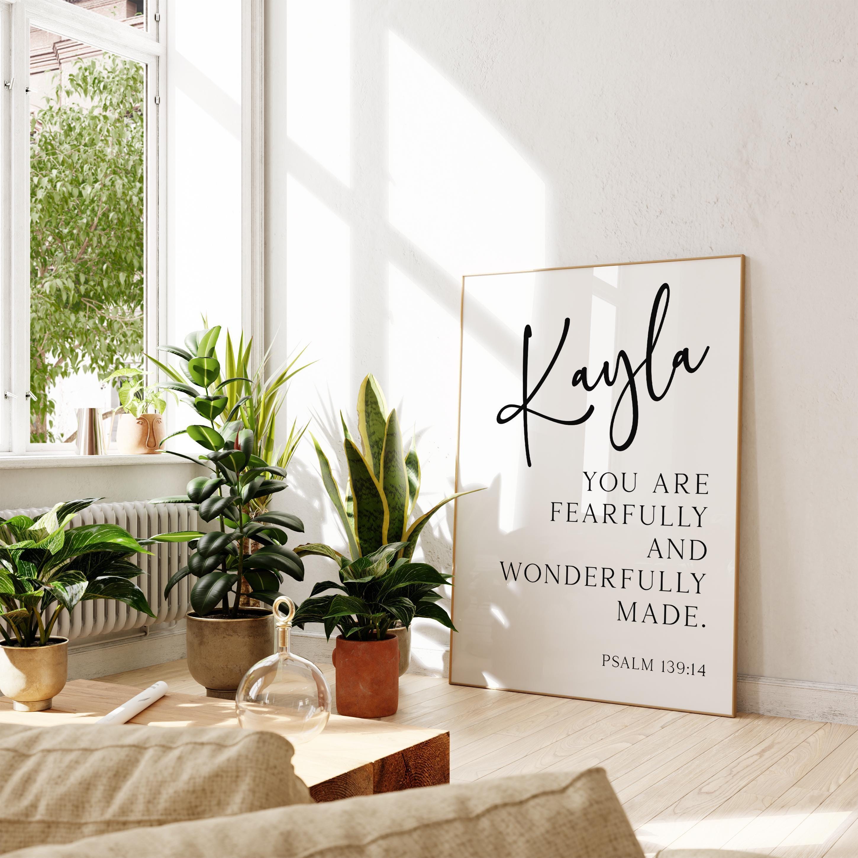 Psalm 139:14 You are fearfully and wonderfully made. Personalized with Name Typography Art Print