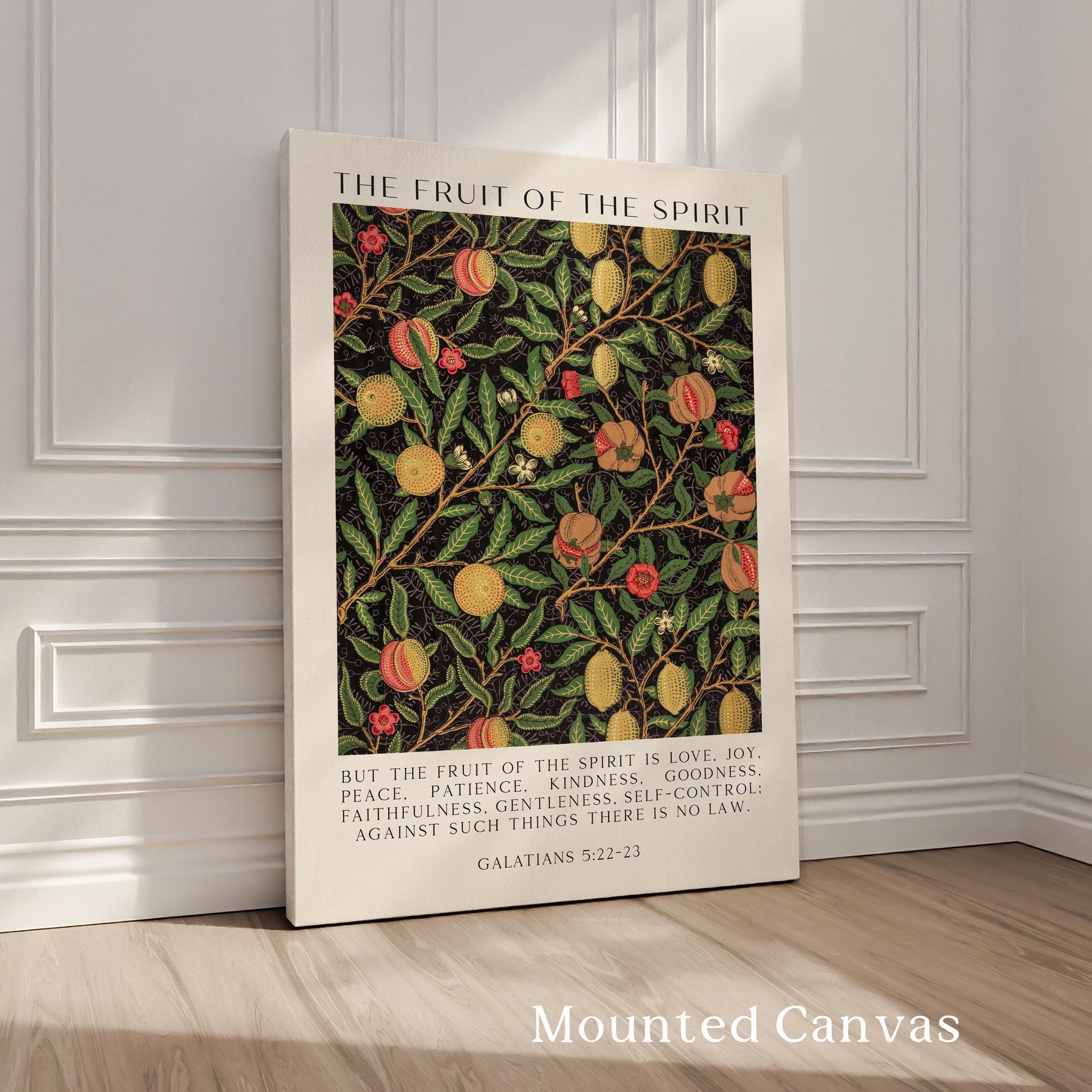 Fruit of the Spirit,   But the fruit of the Spirit is love, joy, peace, patience, kindness,  Galatians 5:22•23,  Typography Art Print