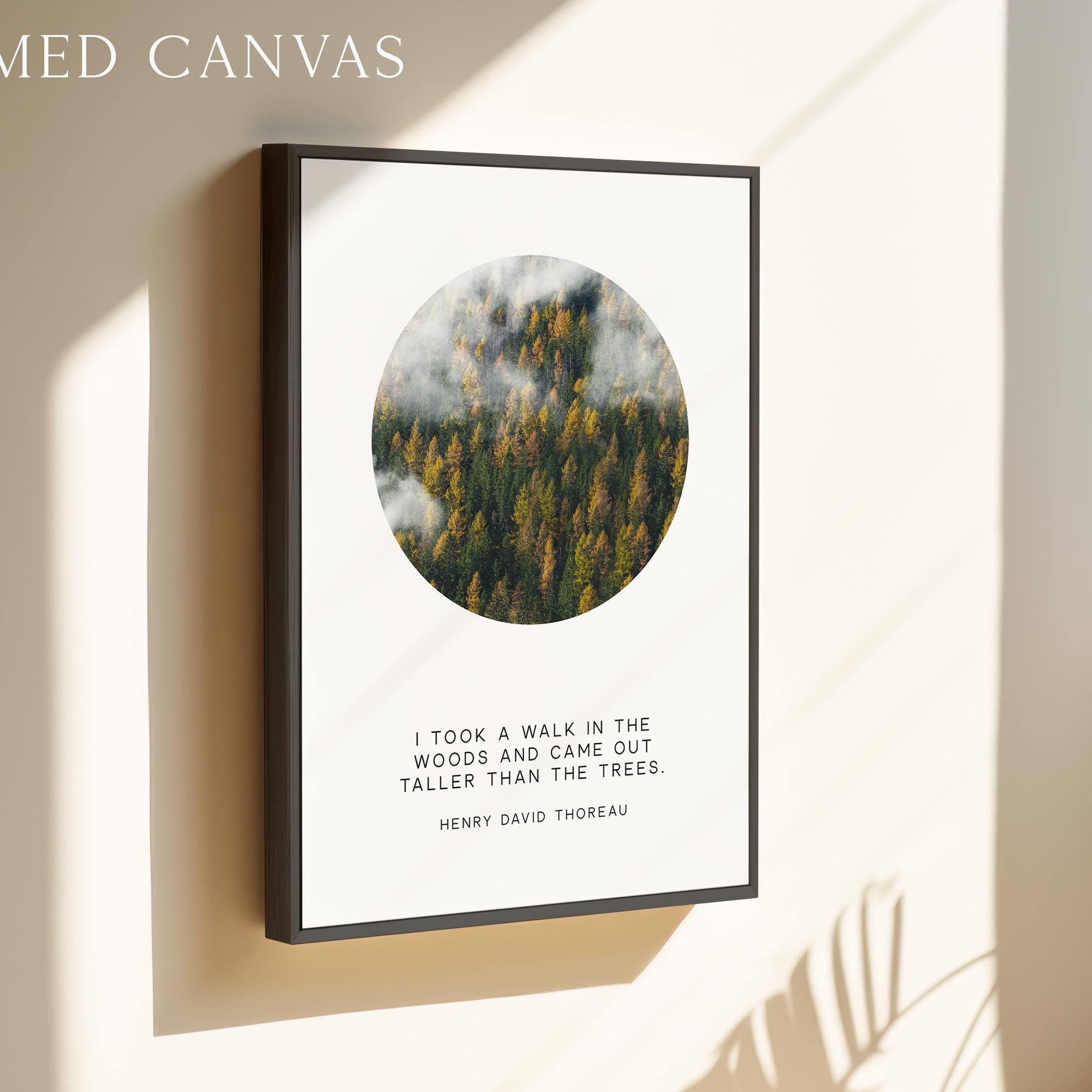 Henry David Thoreau Quote Print: "I Took a Walk in the Woods" Nature Wall Art