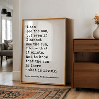 I Can See The Sun Typography Art Print,  Fyodor Dostoevsky Quote -  The Brothers Karamazov