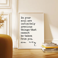 In Your Soul,  Oscar Wilde Quote,  Typography Wall Art Print
