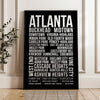Atlanta Wall Art Print, Atlanta Neighborhood Poster, Buckhead Midtown Virginia Highland, ATL City Typography