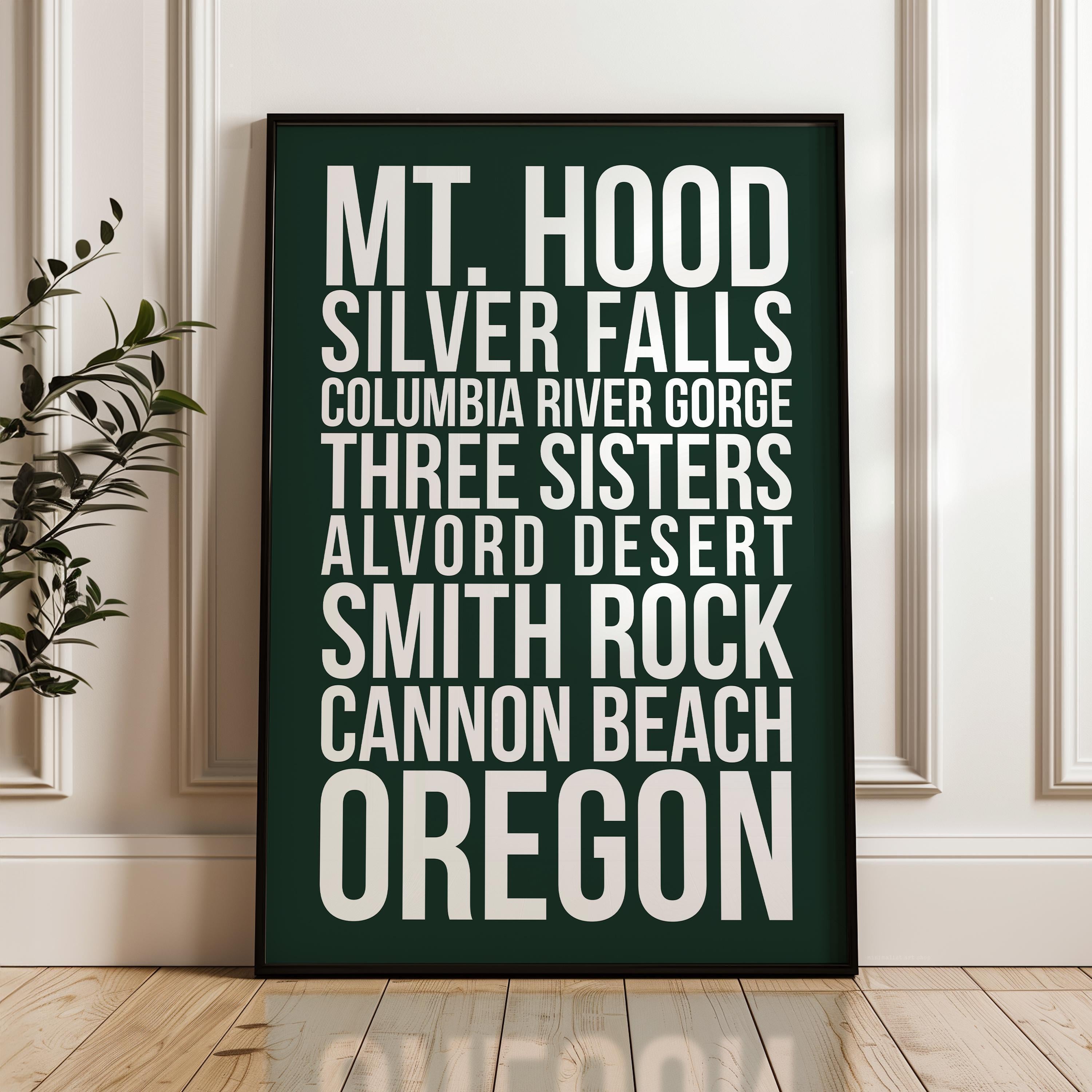 Oregon Natural Wonders Wall Art, Mt Hood, Silver Falls, Cannon Beach Travel Decor, PNW