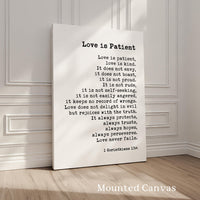 Love is Patient, is Kind. • 1 Corinthians 13:4-8 Art Print • Wedding Gift