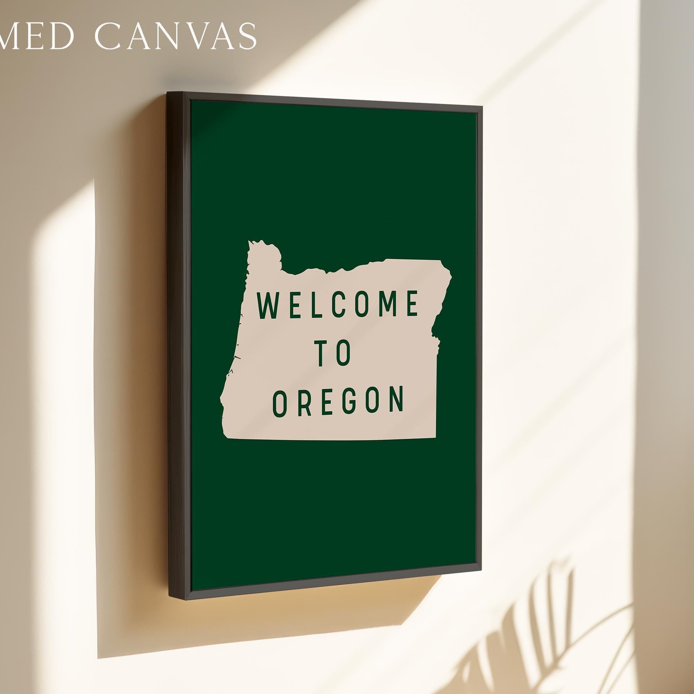 Welcome to Oregon Sign Art Print, Pacific Northwest Decor, PNW Decor, Travel Gift
