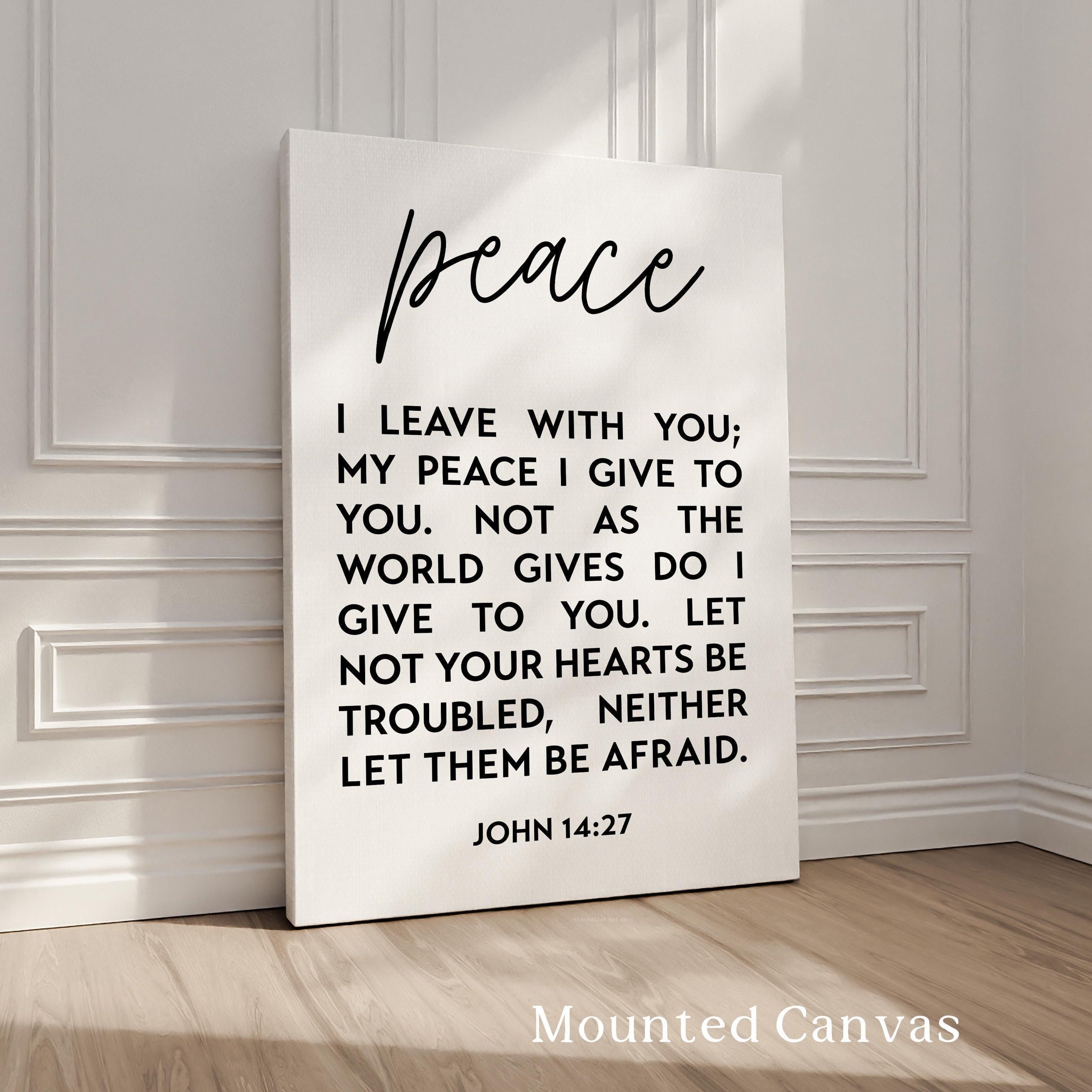 Christian Wall Art, Peace I Leave With You Print, John 14:27, Wall Decor