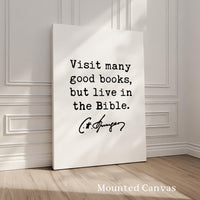 Charles Spurgeon Quote Print, Visit Many Good Books But Live in the Bible, Christian Art