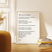 The Lord's Prayer Typography Art Print - Our Father, Who Art In Heaven, Hallowed Be Thy Name - Matthew 6: 9-13