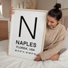 Naples, Florida with GPS Coordinates Minimalist Art Print