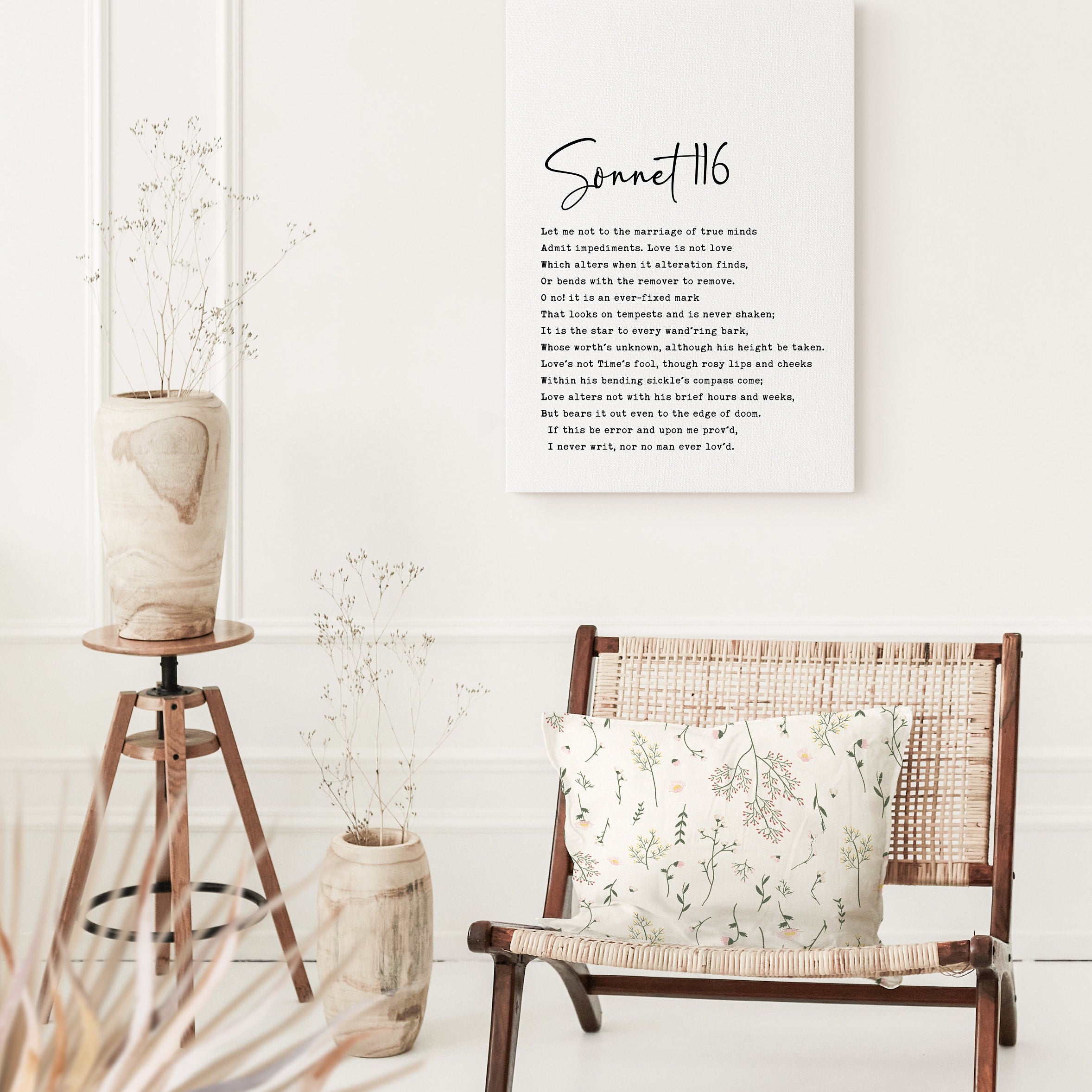 William Shakespeare Sonnet 116 Low Profile Mounted Canvas Typography Art Print