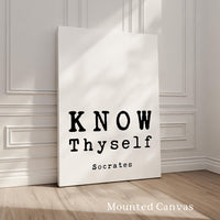 Know Thyself,  Socrates Quote,  Typography Art Print,  Stoic Philosophy
