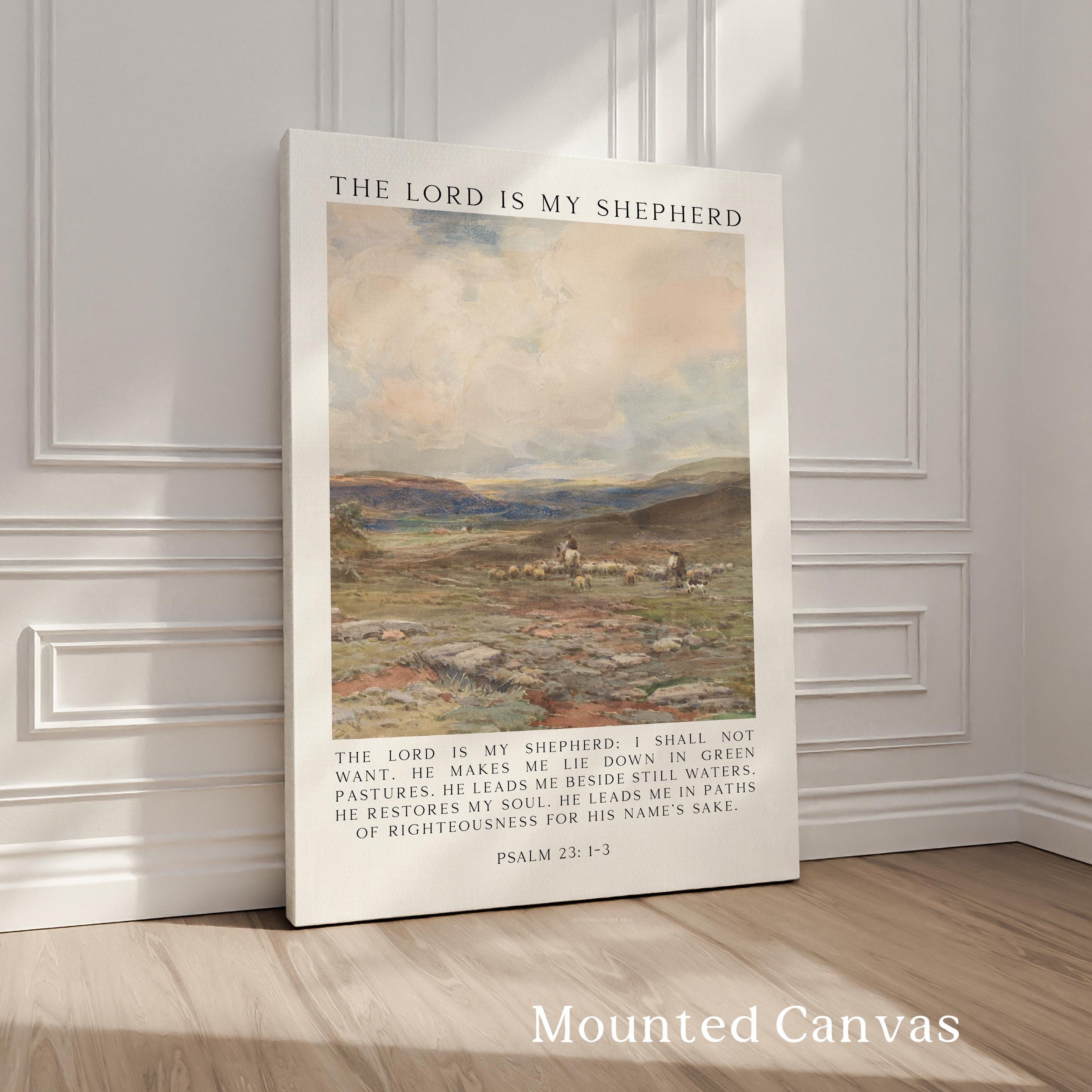 The Lord Is My Shepherd Psalm 23 Art Print – Christian Typography Wall Art