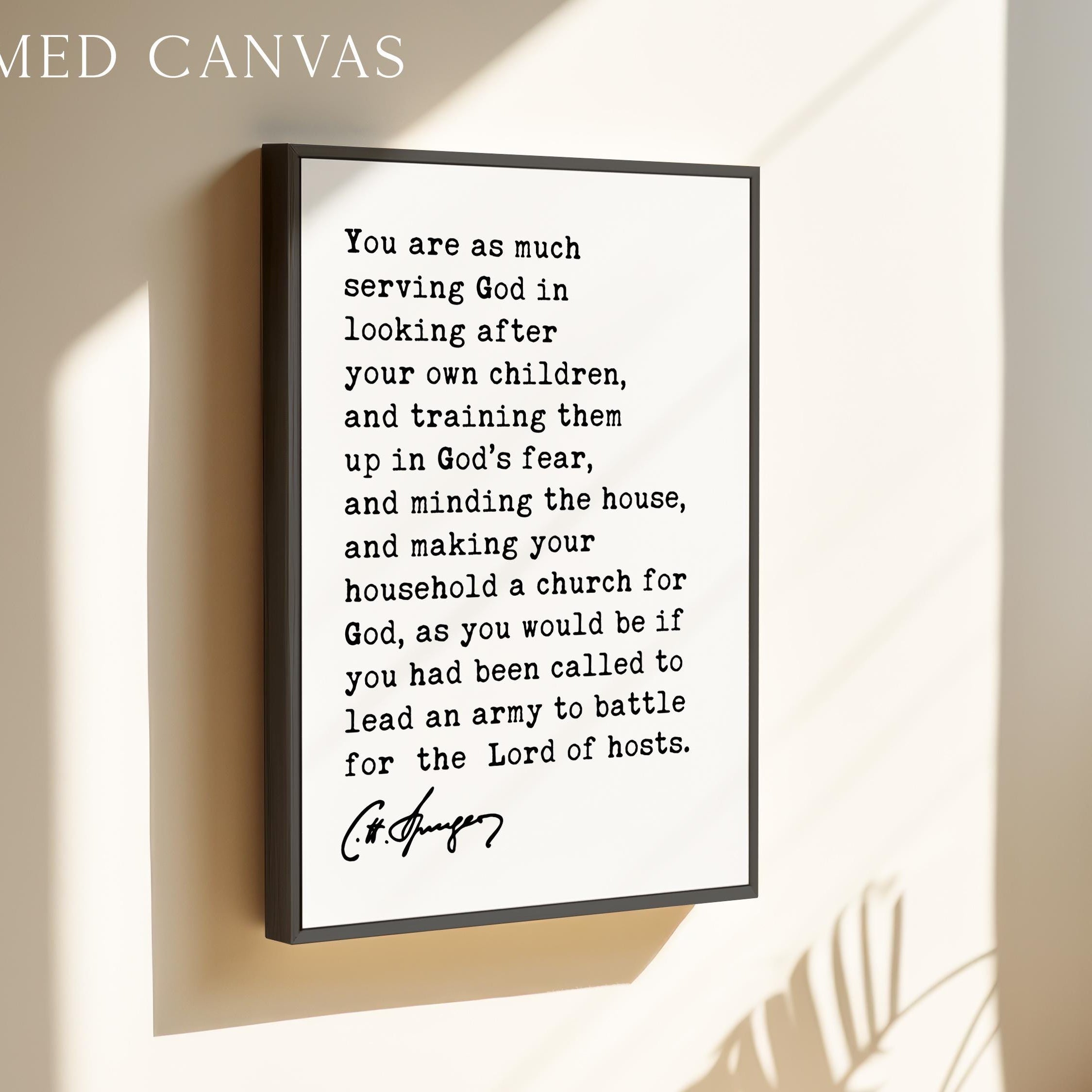 Charles Spurgeon Wall Art, Christian Parenting Quote, Motherhood Print, Faith Family Decor, Christian Gift