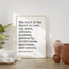 The fruit of the Spirit is love, joy, peace ...  gentleness, self•control. Galatians 5:22-23 Art Print - Scripture - Christian - Gift