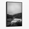 Cape Creek Bridge from Heceta Head, Oregon Coast,  Framed Canvas,  Black and White Photography