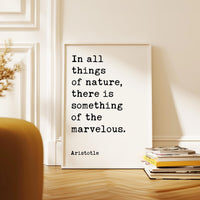 Aristotle Quote Print, In All Things Of Nature, Typography Wall Art, Philosophy Decor