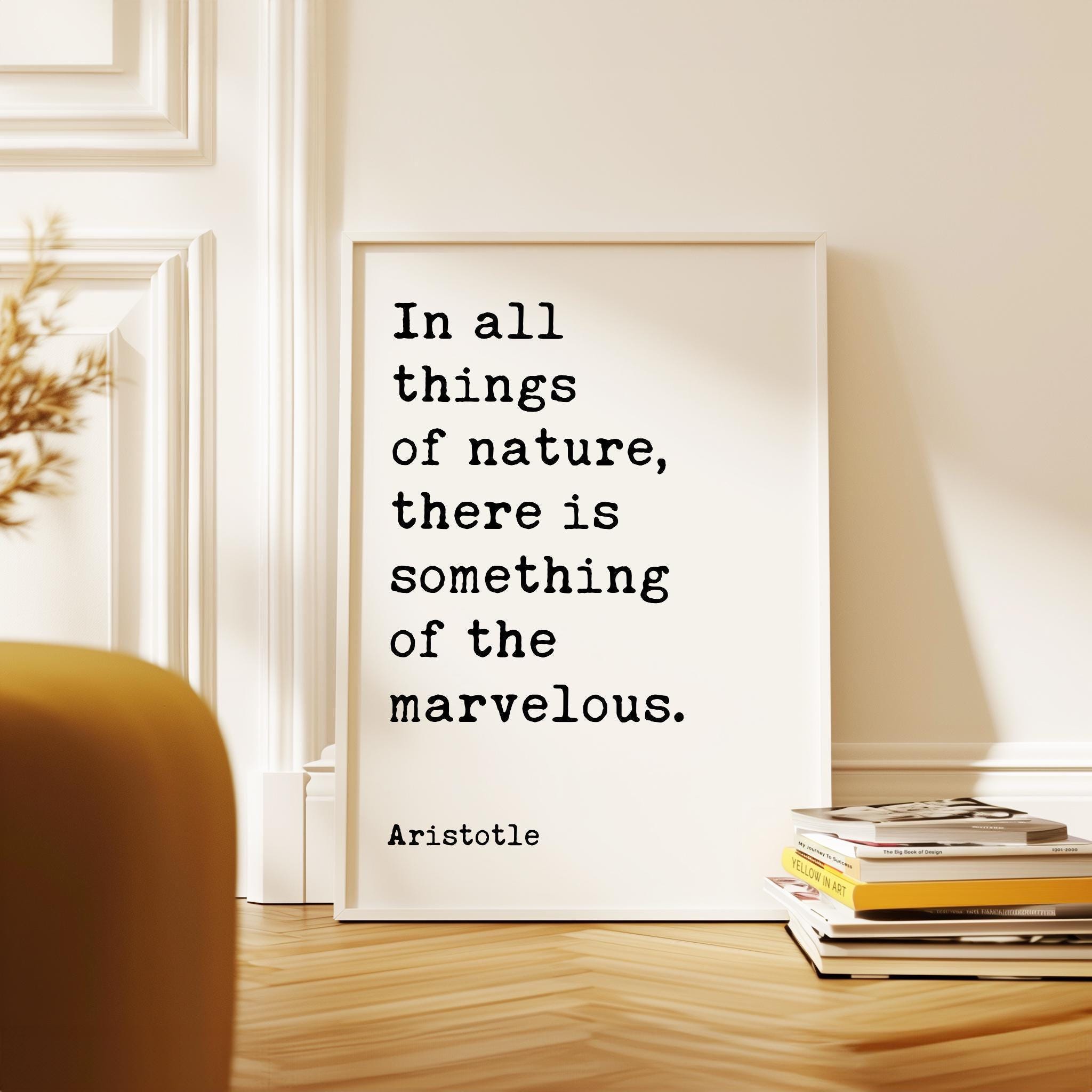 Aristotle Quote Print, In All Things Of Nature, Typography Wall Art, Philosophy Decor
