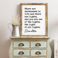 There are darknesses in life and there are lights. Bram Stoker Dracula Quote Typography Art Print (1897)