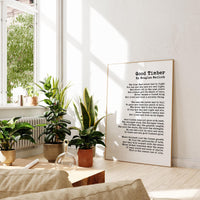 Good Timber Poem by Douglas Malloch,  Typography Art Print,   Inspiration,  1922