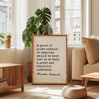 A Grove of Giant Redwoods Quote,  Theodore Roosevelt Typography Print,  Nature Lovers Wall Art Home Décor