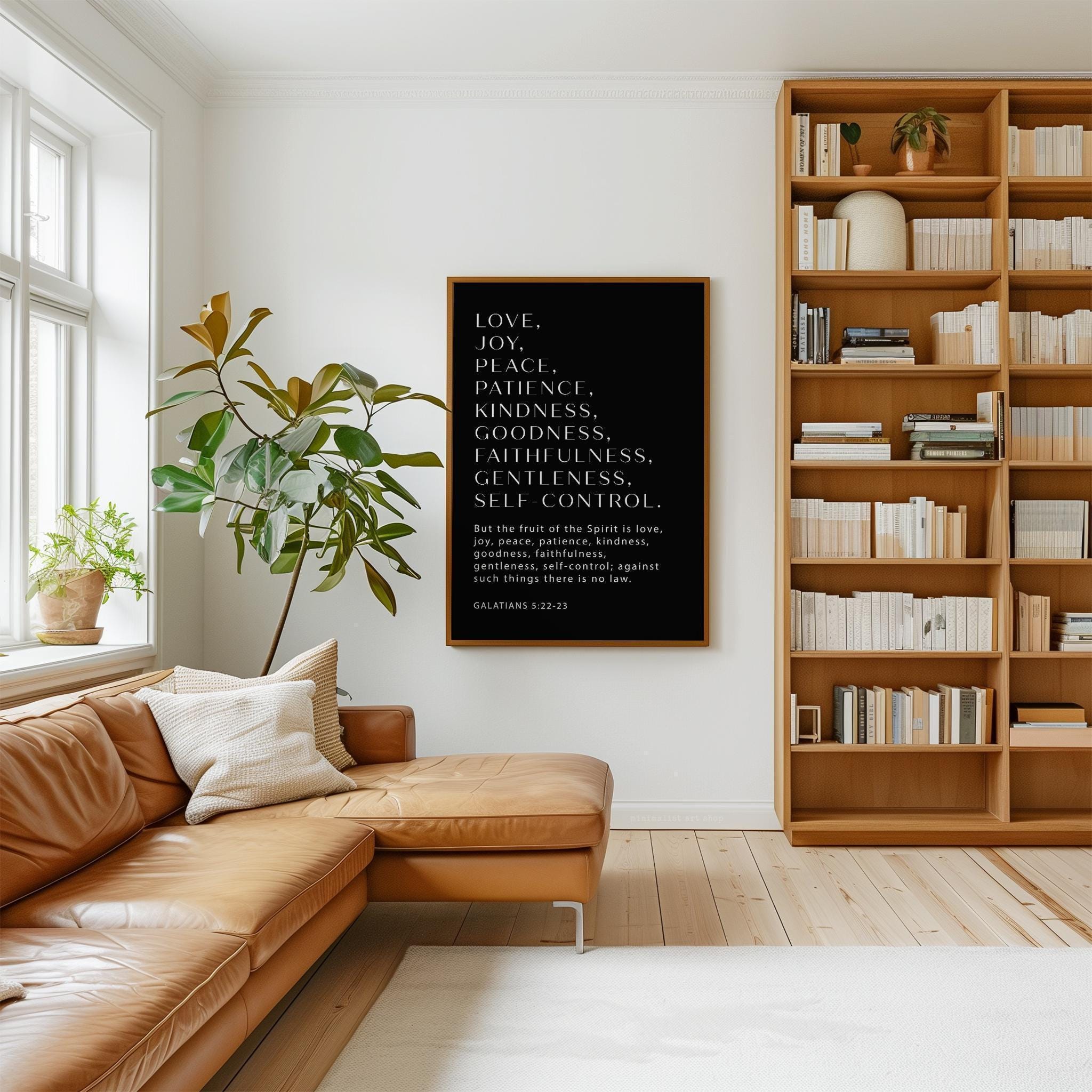Galatians 5:22-23 Fruit of the Spirit Print, Christian Wall Art, Bible Verse Decor