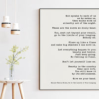 Rainer Maria Rilke Quote, Go to the Limits of Your Longing / Inspirational Poem, Longing, Spiritual Poem, God, Let Everything Happen to You