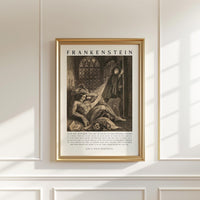 Frankenstein Quote Wall Art – Mary Shelley Print - “Oh! Be Men...” - Gothic Novel Poster Decor