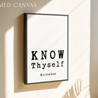 Know Thyself,  Socrates Quote,  Typography Art Print,  Stoic Philosophy