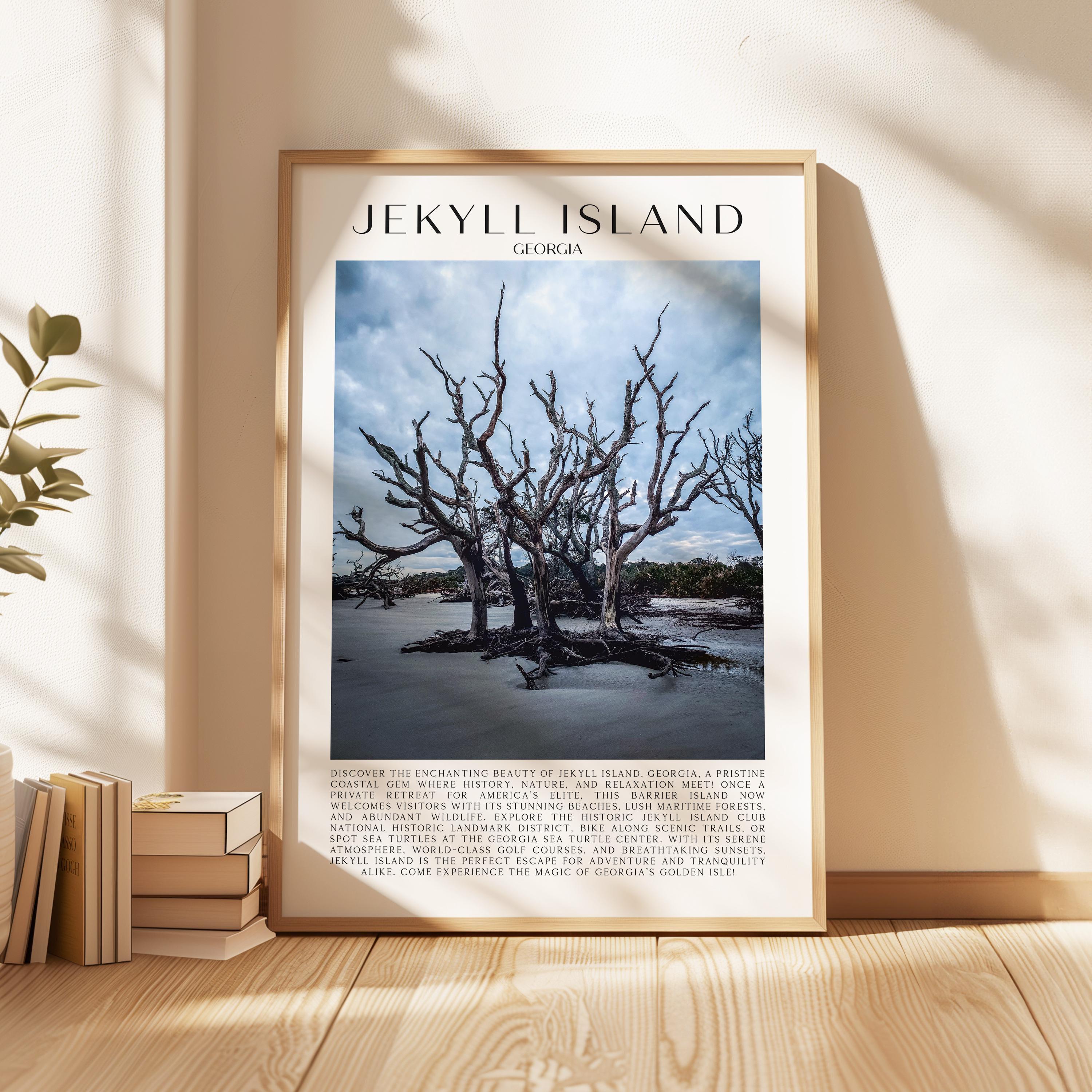 Jekyll Island, Georgia Typography Art Print,  Driftwood Beach,  Photo,  Travel