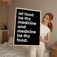 Let food be thy medicine and medicine be thy food.  Hippocrates Quote Typography Art Print • Fitness • Nutrition • Health & Wellness