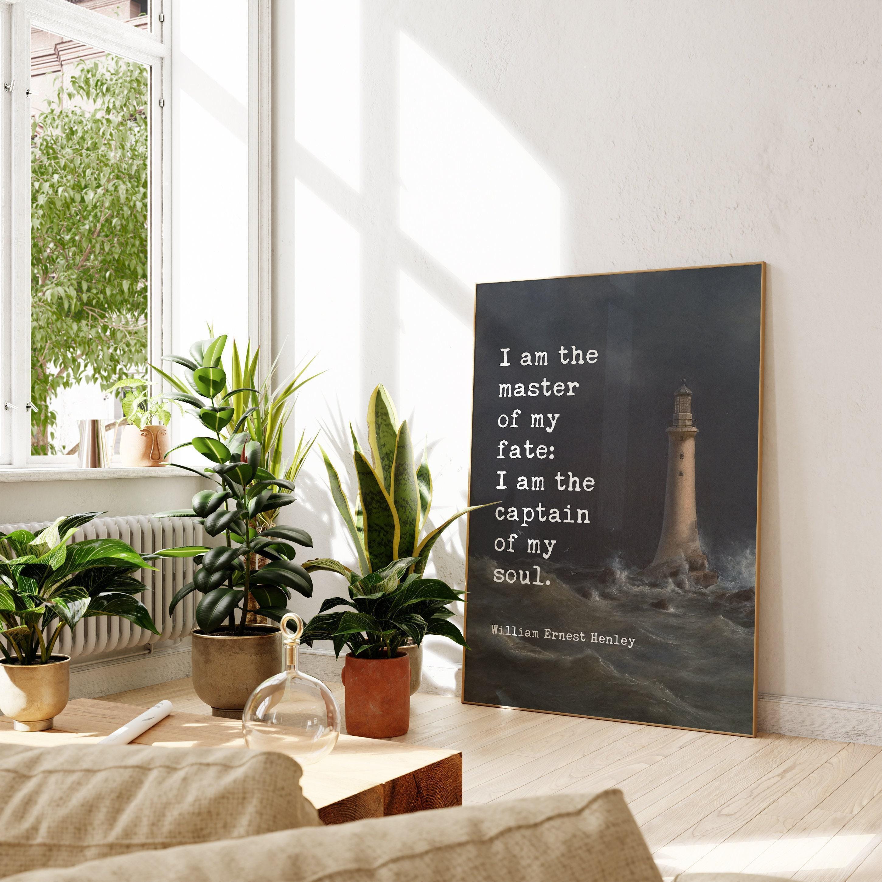 I am the master of my fate: I am the captain of my soul. William Ernest Henley Quote Typography Art Anton Melbye Lighthouse Painting,  1888